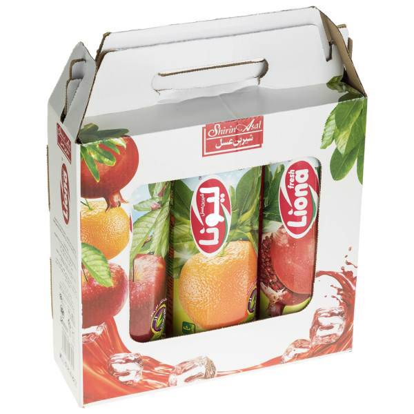 آبمیوه و نکتار انار پرتقال سیب لیونا بسته 3 عددی، Liona Pomegrante Orange Apple Juice Pack Of 3