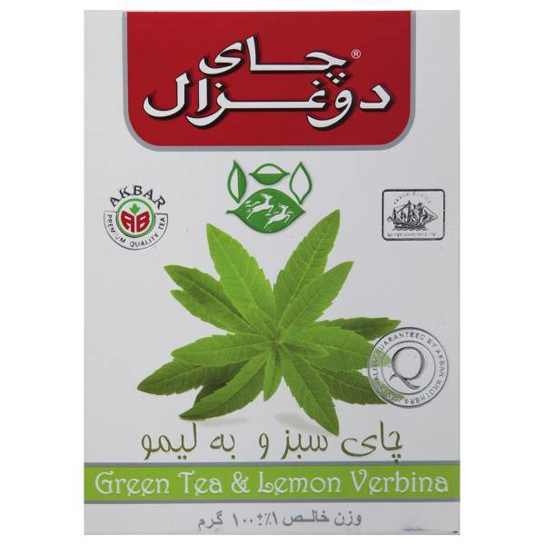 چای سبز دو غزال با طعم به لیمو بسته 100 گرمی، Do Ghazal Lemon Verbina Flavored Green Tea 100 gr