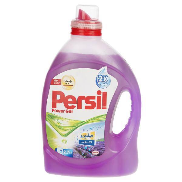 مایع قوی ماشین لباسشویی لوندر پرسیل مخصوص لباس های رنگی وزن 2.7 کیلو گرم، Lavender Persil Power Gel For Colored Clothes Automatic Washing Liquid 2.7 KG