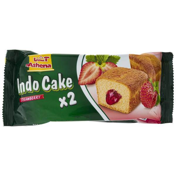 ایندو کیک توت فرنگی دوقلو آشنا مقدار 70 گرم، Ashena Straberry Indo Cake X2 70gr