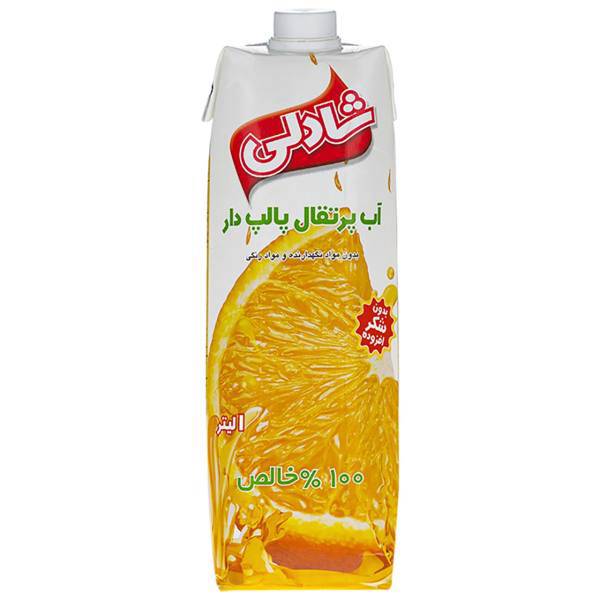 آبمیوه پرتقال پالپ دار شادلی حجم 1 لیتر، Shadlee Orange Juice with Pulp 1lit