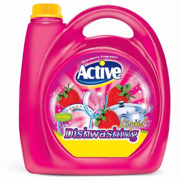 مایع ظرفشویی صورتی اکتیو 3500 گرمی، Active Dishwasher Liquid Pink 3500ml