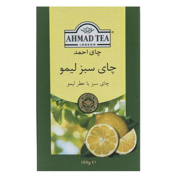 چای سبز احمد با طعم لیمو بسته 100 گرمی، Ahmad Lemon Flavored Green Tea 100 gr