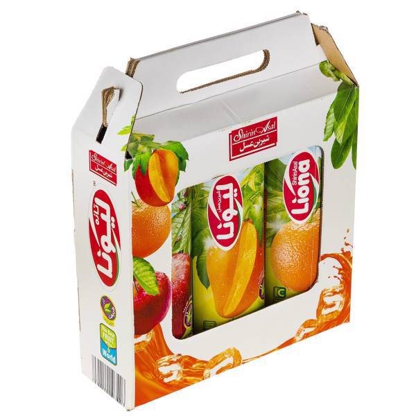 آبمیوه و نکتار سیب پرتقال انبه لیونا بسته 3 عددی، Liona 3 Flavor Apple Orange Mango Juice Pack Of 3