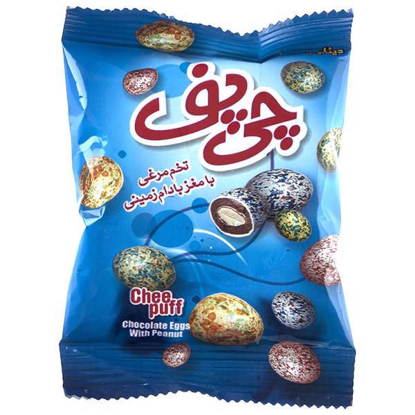 دراژه شکلاتی با مغز بادام زمینی چی پف مقدار 17 گرم، Chee Puff Chocolate Dragees with Peanut 17gr