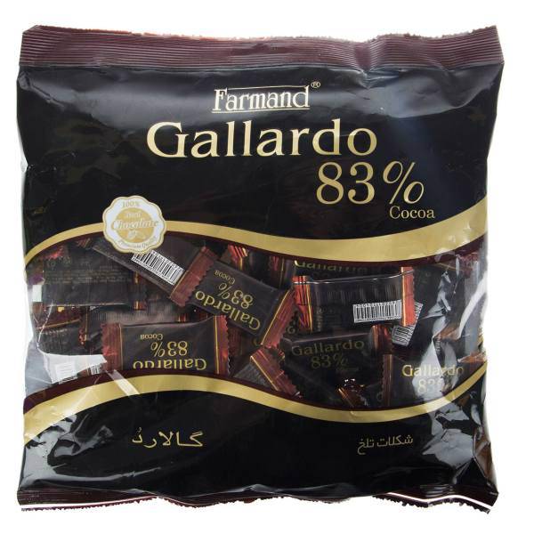 شکلات تلخ 83 درصد فرمند سری گالارد مقدار 330 گرم، Farmand Gallardo 83 Percent Dark Chocolate 330gr