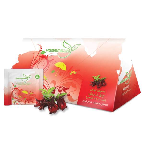 دمنوش گیاهی هرباسان مدل چای ترش بسته 20 عددی، Herbasun Hibiscus Herbal Tea Pack of 20