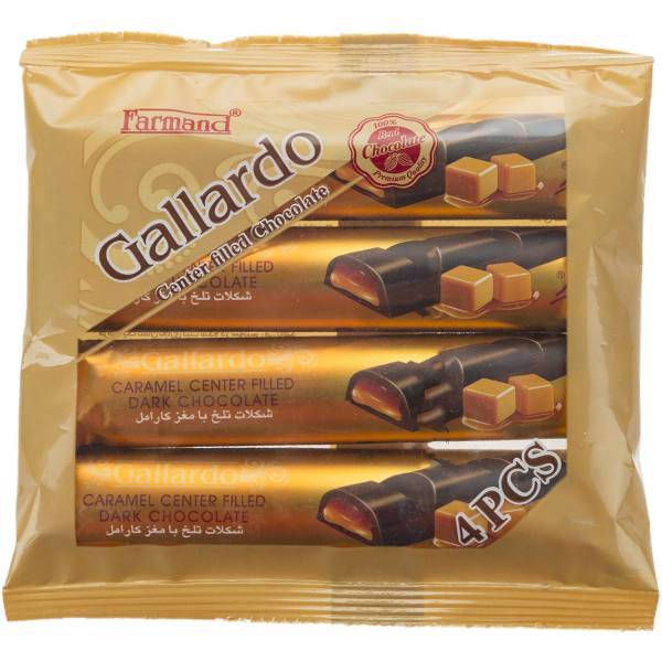 شکلات تلخ با مغز کارامل فرمند مقدار 100 گرم، Farmand Caramel Center Filled Dark Chocolate 100gr