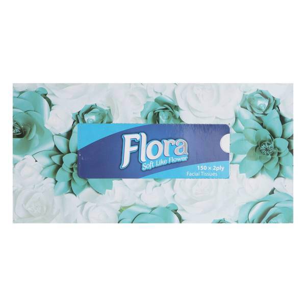 دستمال کاغذی فلورا طرح مهرنوش بسته 150 برگ، Flora Mehrnoosh 150 Paper Tissues