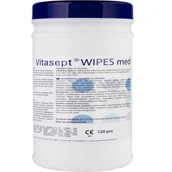 دستمال مرطوب تمیزکننده گودپوینت کمیکالز مدل Vitasept Wipes، Goodpoint Chemicals Cleaner Vitasept Wipes