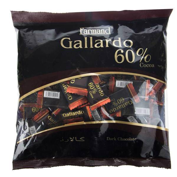 شکلات تلخ 60 درصد فرمند سری گالارد مقدار 330 گرم، Farmand Gallardo 60 Percent Dark Chocolate 330gr