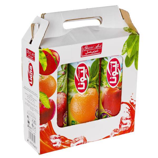 آبمیوه و نکتار سیب پرتقال هلو لیونا بسته 3 عددی، Liona 3 Flavor Apple Orange Peach Juice Pack Of 3