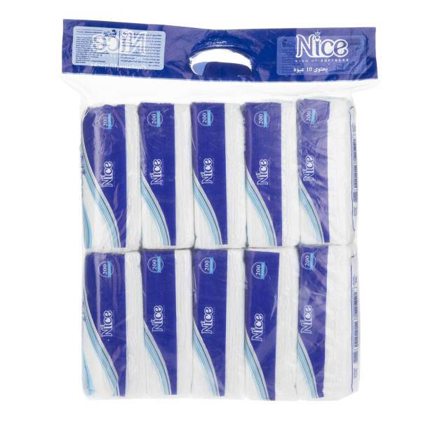 دستمال کاغذی 100 برگ نایس بسته 10 عددی، Nice 100 Tissue Paper Pack Of 10