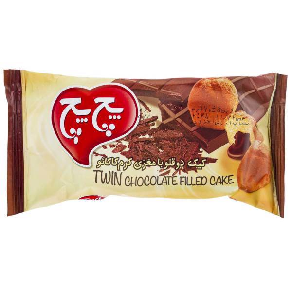 کیک دو قلو با مغز کرم کاکائو پچ پچ مقدار 70 گرم، Pech Pech Twin Chocolate Filled Cake 70gr