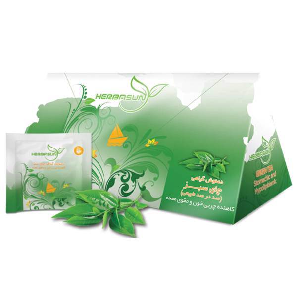 دمنوش گیاهی هرباسان مدل چای سبز بسته 20 عددی، Herbasun Green Tea Herbal Tea Pack of 20