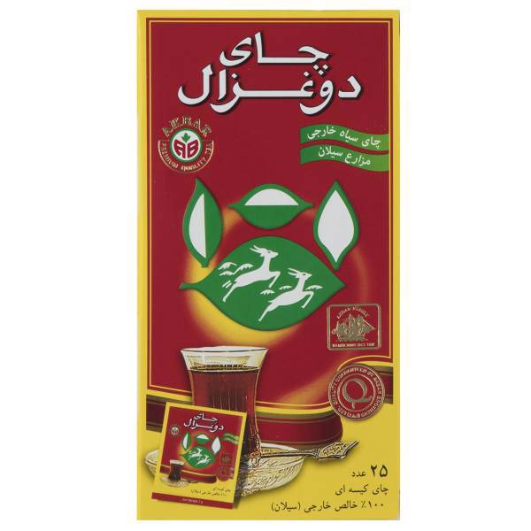 چای کیسه ای دو غزال مدل Pure بسته 25 عددی، Do Ghazal Pure Tea Bag Pack of 25