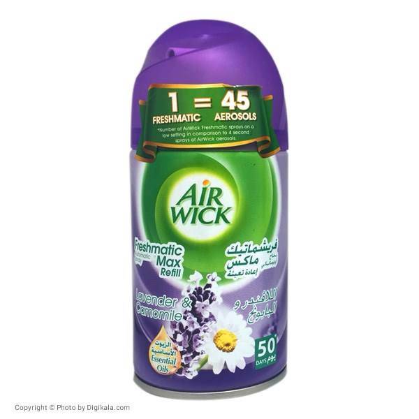 یدک اسپری خوشبوکننده خودکار ایرویک اسطوخودوس 250 میلی لیتری، AirWick Lavender And Camomile 250ml Automatic Air Freshener Refill Spray