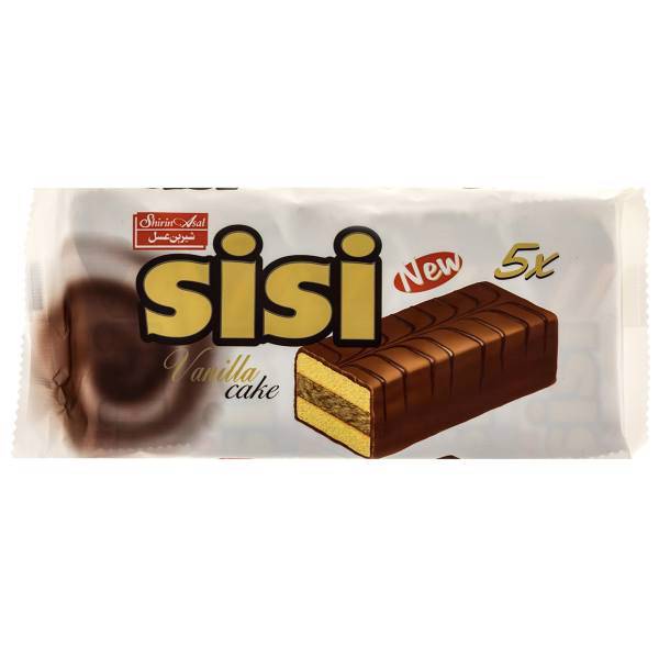 کیک کرمدار وانیلی کاراملی با روکش کاکائویی سی سی بسته 5 عددی، Sisi Compound Coated Layer Cake Wiyh Vanilla Cream Pack Of 5