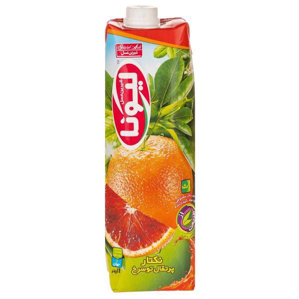 نکتار پرتقال تو سرخ لیونا حجم 1 لیتر، Liona Blood Orange Nectar 1lit