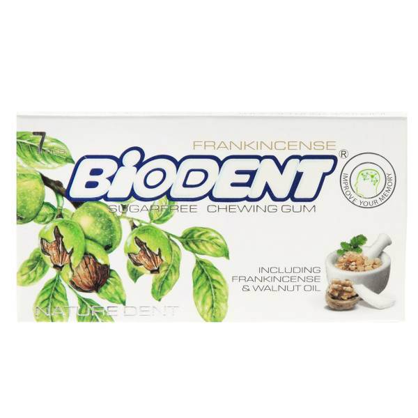 آدامس مینی استیک بدون شکر با طعم کندر و روغن گردو بایودنت، Biodent Chowder And Walnut Oil Flavored Sugar Free Chewing Gum