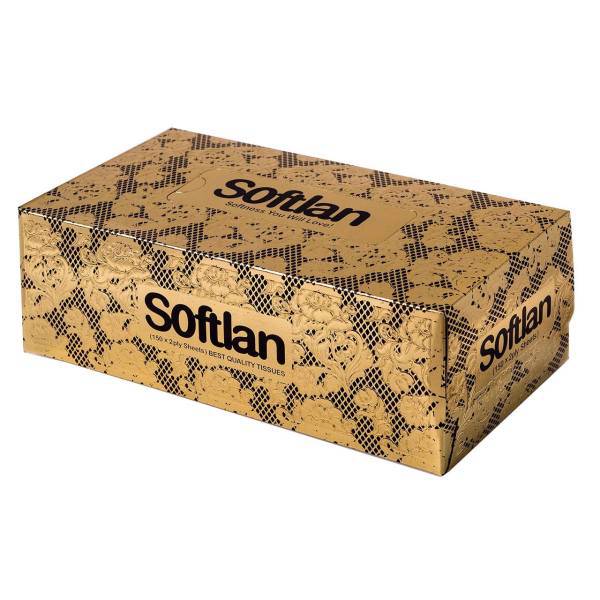 دستمال کاغذی 150 برگ سافتلن سری دانتل طلایی، Softlan Gold Dantel 150 Paper Tissues