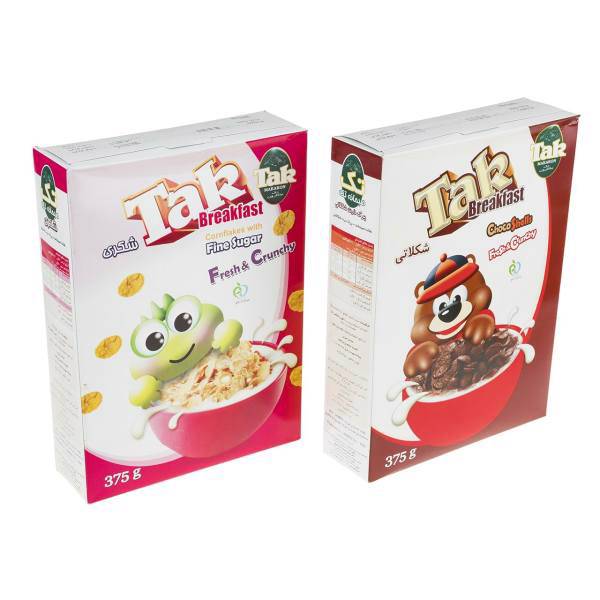 کورن فلکس شکری و شکلاتی تک ماکارون بسته 2 عددی، Tak Makaron Corn Flakes Pack of 2