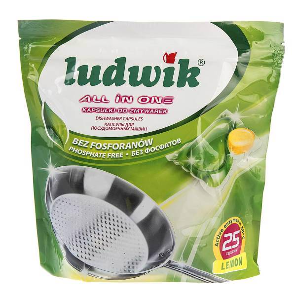 کپسول ژله‌ ای ماشین ظرفشویی لودویک مدل All In One بسته 25 عددی، Ludwik All In One Dishwasher Gel Capsules 25Pcs