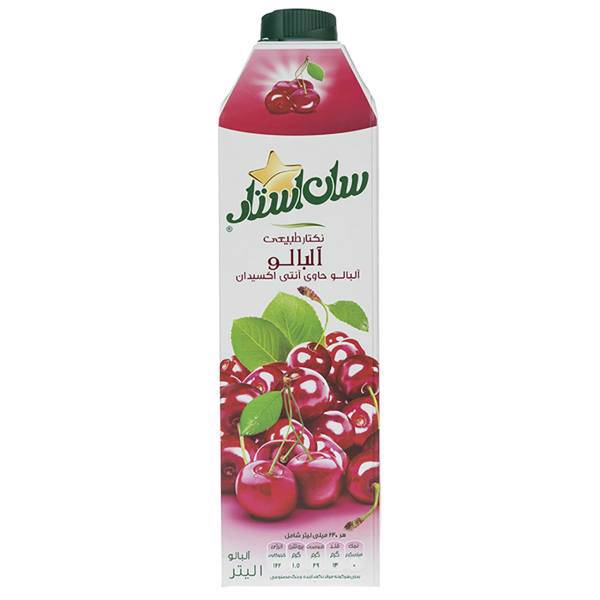 نکتار طبیعی آلبالو سان استار حجم 1 لیتر، Sunstar Sour Cherry Juice 1Lit