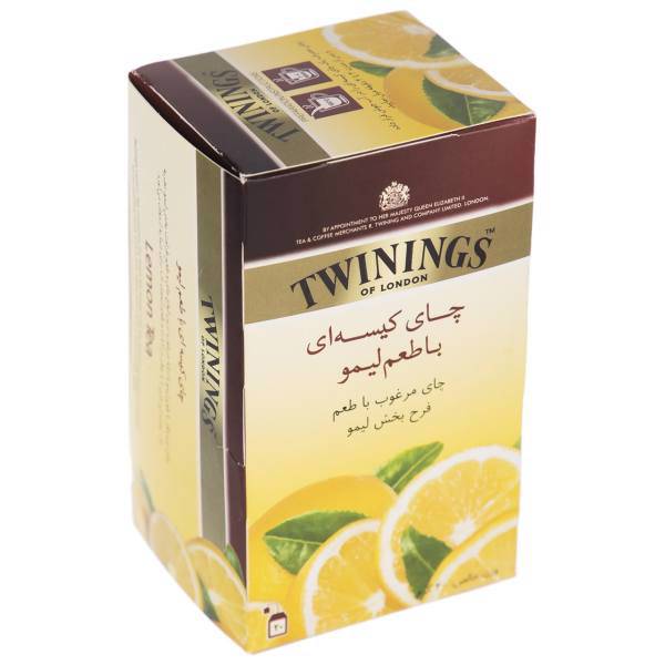 چای سیاه کیسه ای توینینگز با طعم لیمو بسته 20 عددی، Twinings Lemon Black Tea Bag Pack of 20