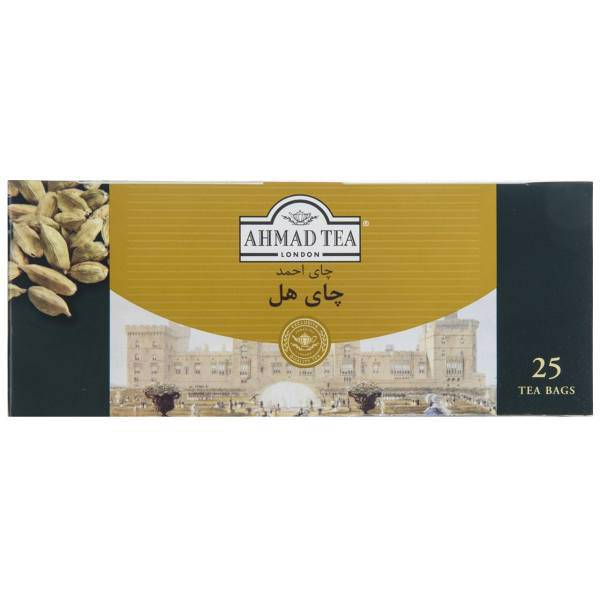 چای کیسه ای احمد با طعم هل بسته 25 عددی، Ahmad Cardamon Flavored Tea Bag Pack of 25