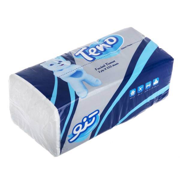 دستمال کاغذی نایلونی تنو 250 برگ، Teno Tissue Paper 250pcs