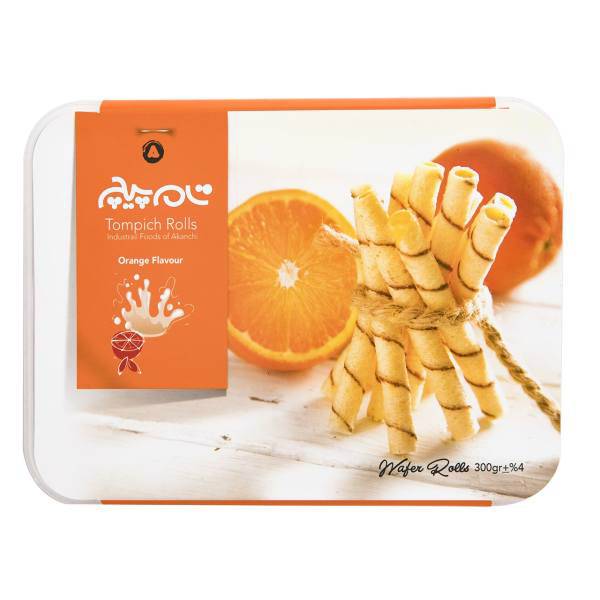 ویفر با طعم پرتقال تام پیچ مقدار 300 گرمی، Tompich Wafer With Orange Flavor 300gr