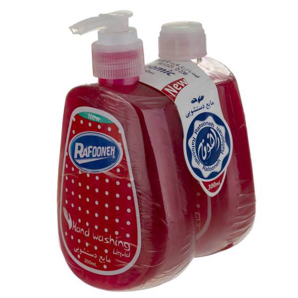 پک مایع دستشویی قرمز رافونه حجم 300 میلی لیتر بسته 2 عددی، Rafooneh Red Handwashing Liquid 300ml Pack Of 2