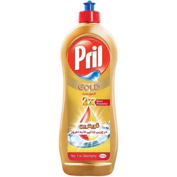 مایع ظرفشویی طلایی پریل مدل Gold 2X مقدار 750 گرم، Pril Gold 2X Dish Washing Liquid 750g