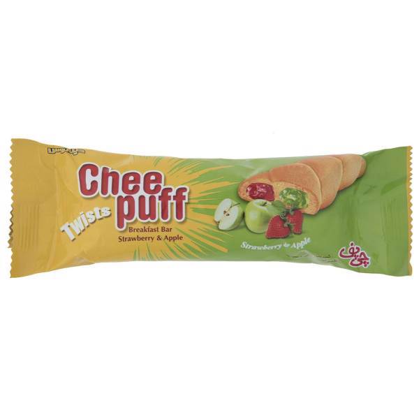 شیرینی مغزدار توت فرنگی و سیب چی پف مقدار 45 گرم، Chee Puff Strawberry And Apple Cookie 45gr