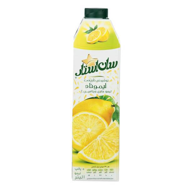 نوشیدنی پالپ دار لیموناد سان استار حجم 1 لیتر، Sunstar Lemonad Pulp Drink 1lit