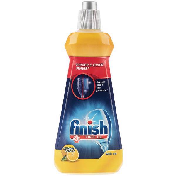 سفید کننده ظروف فینیش مدل Lemon Sparkle حجم 400 میلی لیتر، Finish Lemon Sparkle Dishwasher Bleach 400ml