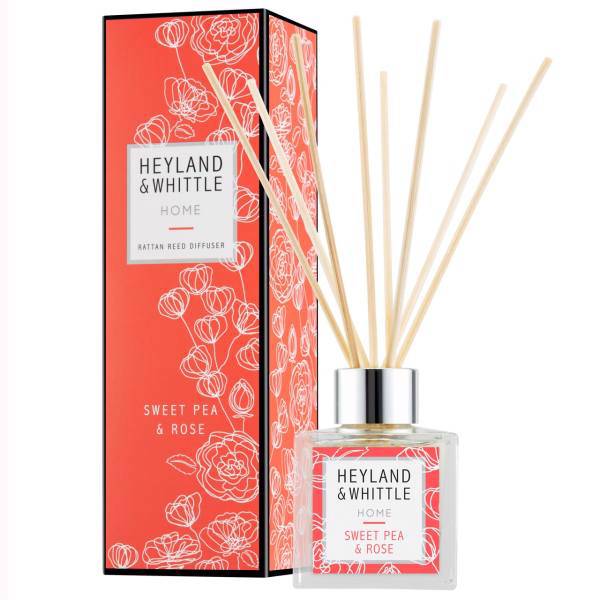 خوشبو کننده هیلندوویتل مدل Home Sweet pea And Rose حجم 100 میلی لیتر، Heyland And Whittle Home Sweet pea And Rose Reed Diffuser 100 ml