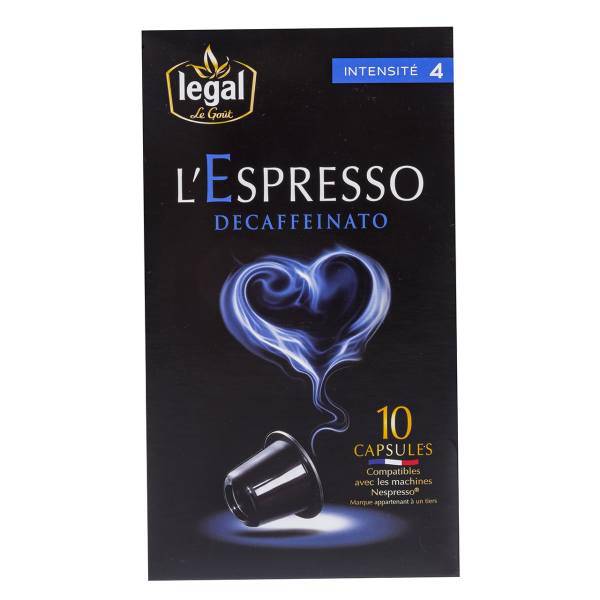 کپسول قهوه لگال لگو مدل بدون کافئین تعداد 10 عددی، Legal Le Gout Decaffeinato Capsule Pack of 10