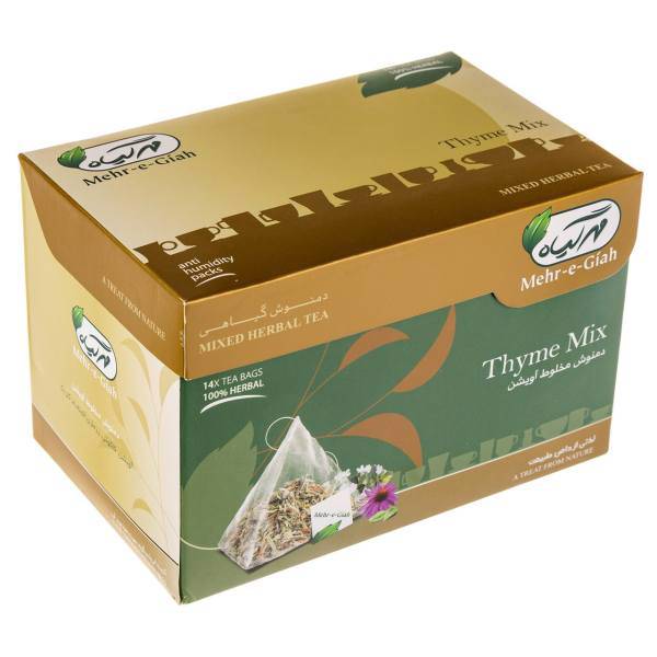 دمنوش گیاهی مخلوط آویشن مهر گیاه بسته 14 عددی، Mehre Giah Thyme Mix Mixed Herbal Tea Pack of 14