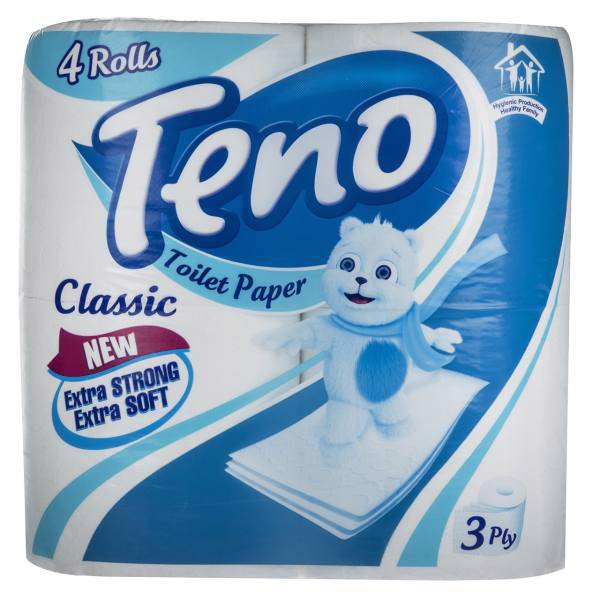 دستمال توالت تنو مدل Classic بسته 4 عددی، Teno Classic Toilet Tissues 4pcs