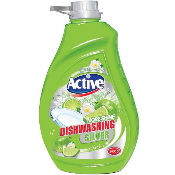 مایع ظرفشویی سیلور سبز اکتیو مقدار 2000 گرمی، Active Dishwasher Liquid Silver Green 2000gr