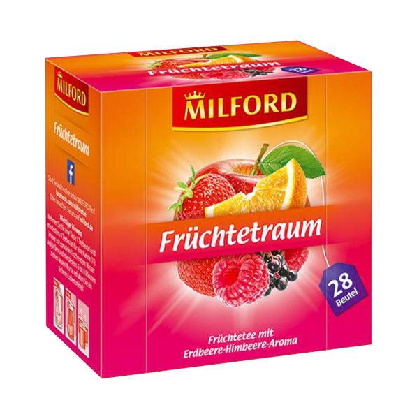 دمنوش آلمانی میوه های رویایی میلفورد مدل Fruchtetraum بسته 28 عددی