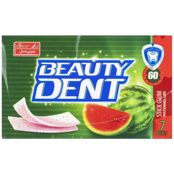 آدامس بدون شکر با طعم هندوانه بیوتی دنت، Beauty Dent Watermelon Flavor Sugar Free Chewing Gum