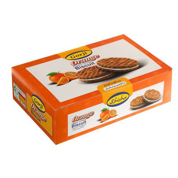 بیسکوییت کرمدار با طعم پرتقال گرجی مقدار 380 گرم، Gorji Orange Flavor Cream Biscuit 380gr