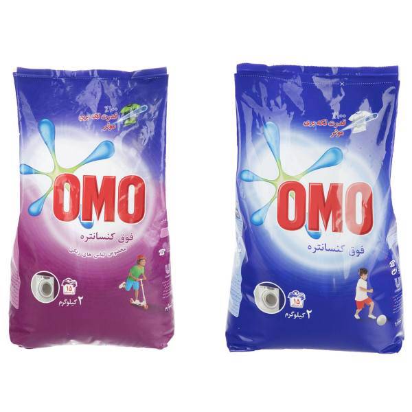 پک پودر لباسشویی امو مدل Active و Colored، Omo Active And Colored Washing Powder Pack