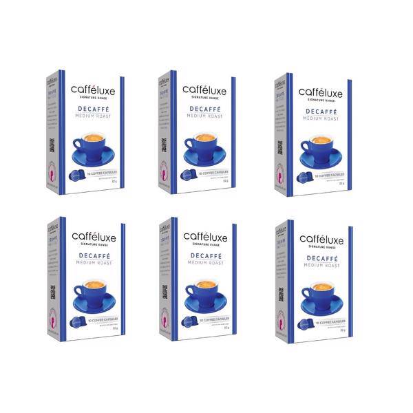 کپسول قهوه دستگاه نسپرسو کافه لوکس مدل Decaffe Medium Roast بسته 6 عددی، Caffeluxe Espresso Decaffe Medium Roast Nespresso 6 Boxes --60 Capsules