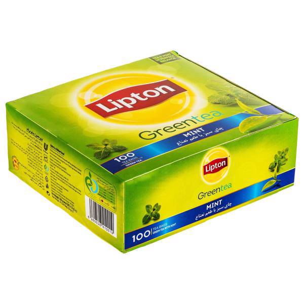 چای سبز کیسه ای لیپتون با طعم نعناع بسته 100 عددی، Lipton Mint Green Tea Bag Pack Of 100