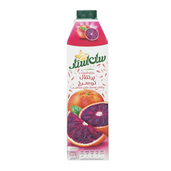 نکتار پالپ دار پرتقال تو سرخ سان استار حجم 1 لیتر، Sunstar Blood Orange Nectar 1lit