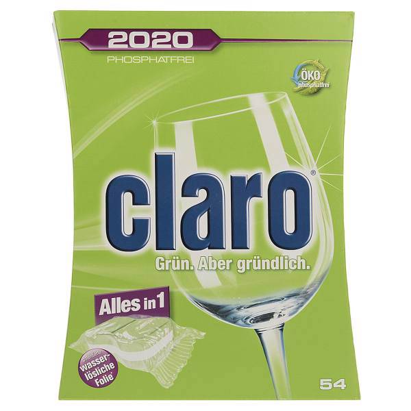 قرص ظرفشویی کلارو مدل 2020 بسته 54 عددی، Claro 2020 Dishwasher Tablets Pack Of 54